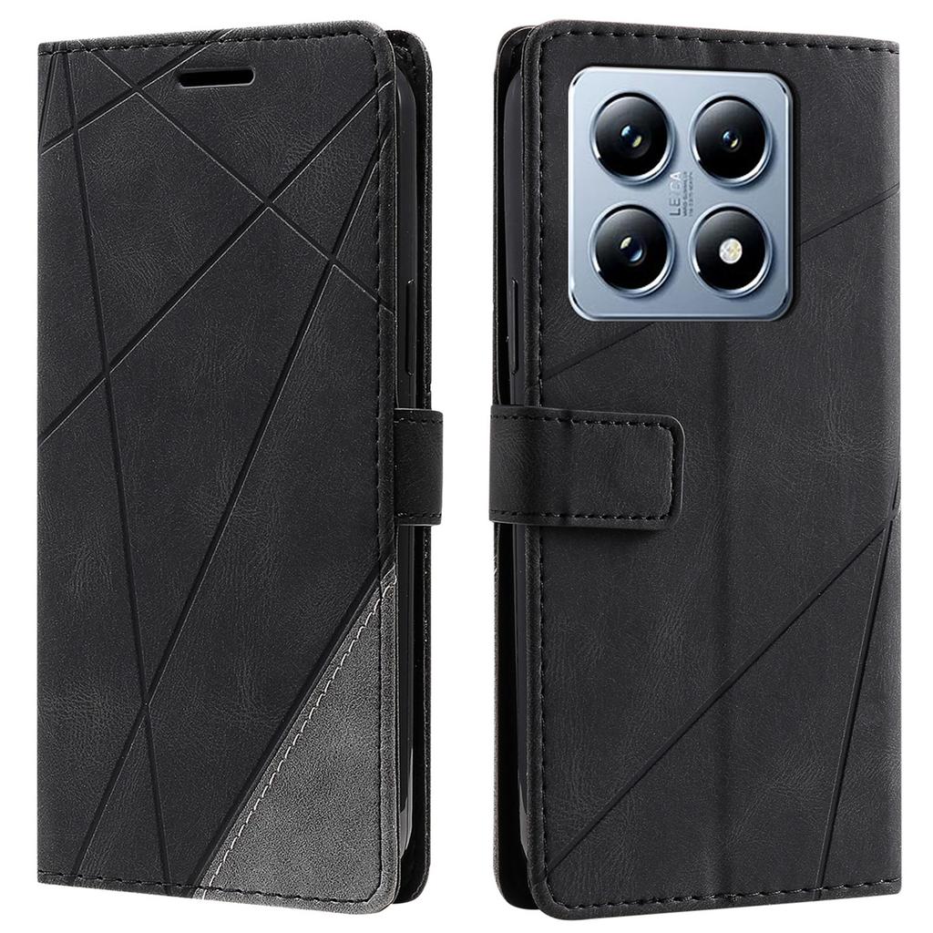 Für Xiaomi 14T Hülle Geprägte Linien PU-Leder Spleißung Brieftasche Handyhülle