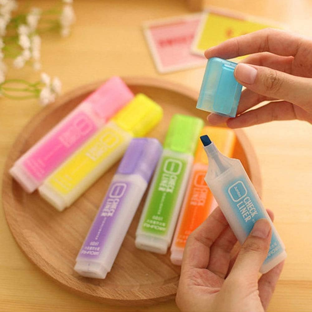 Sencoo Highlighter Pastel Colors Chisel Tip Marker Pen, Assorted Colors, Water Based, Quick Dry