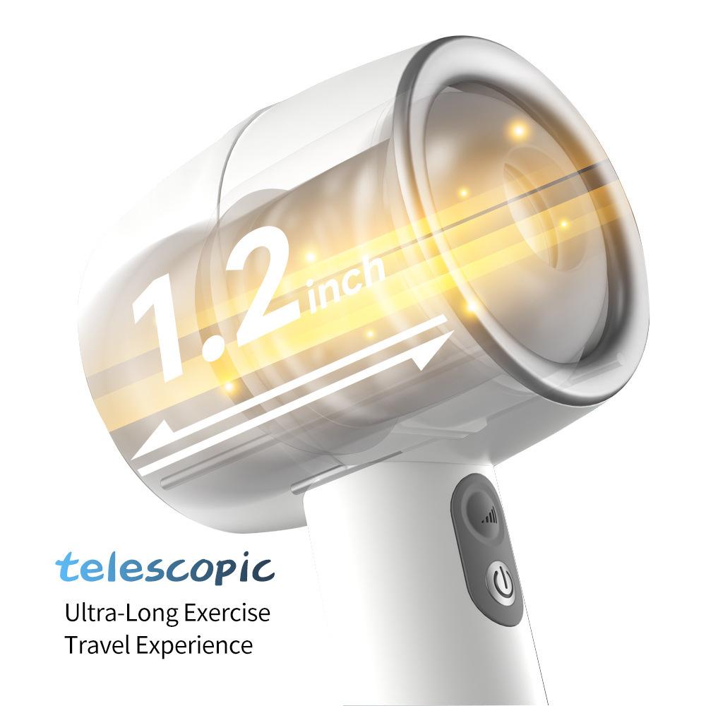 

Rechargeable hair dryer telescopic handheld aircraft cup male frequency conversion masturbator batch білий