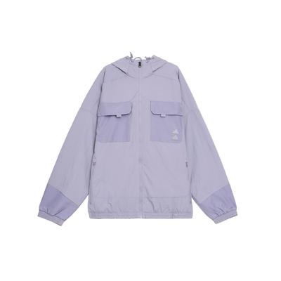 Solid Color Casual Hooded Jacket With Large Pockets Long Sleeve Men Tops Silver Grey Violet IA6964