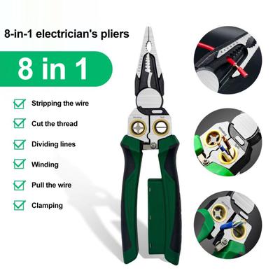 8-in-1 Wire Stripper with Voltage Tester Ergonomic Handle Portable Multi-function Electric Wire