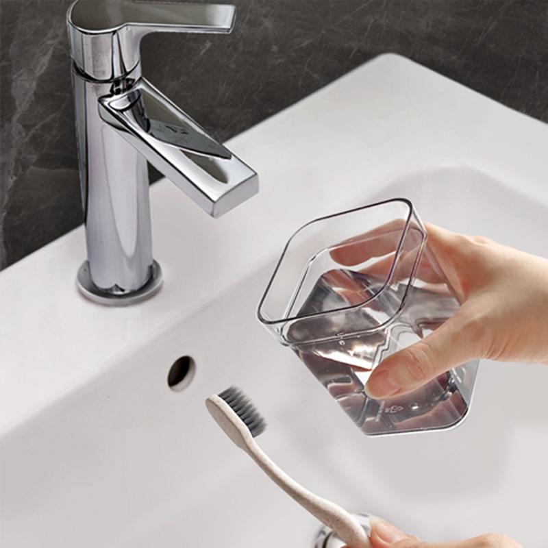 2-in-1 Toothbrush Holder with Detachable Mouthwash Cup, Anti-Skid Base, Family Bathroom Organizer (21.5×8.4×8.4cm)