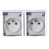 Socket with Grounding, 2-fold, N/t, IP54 AQGZ1-2/11a Aquarius White, Flap