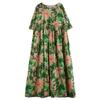 Kurzarm Plus-Size-Baumwolle im Vintage-Stil mit Blumenmuster, neu in Kleidern für Damen, lässiges, lockeres, langes Sommerkleid