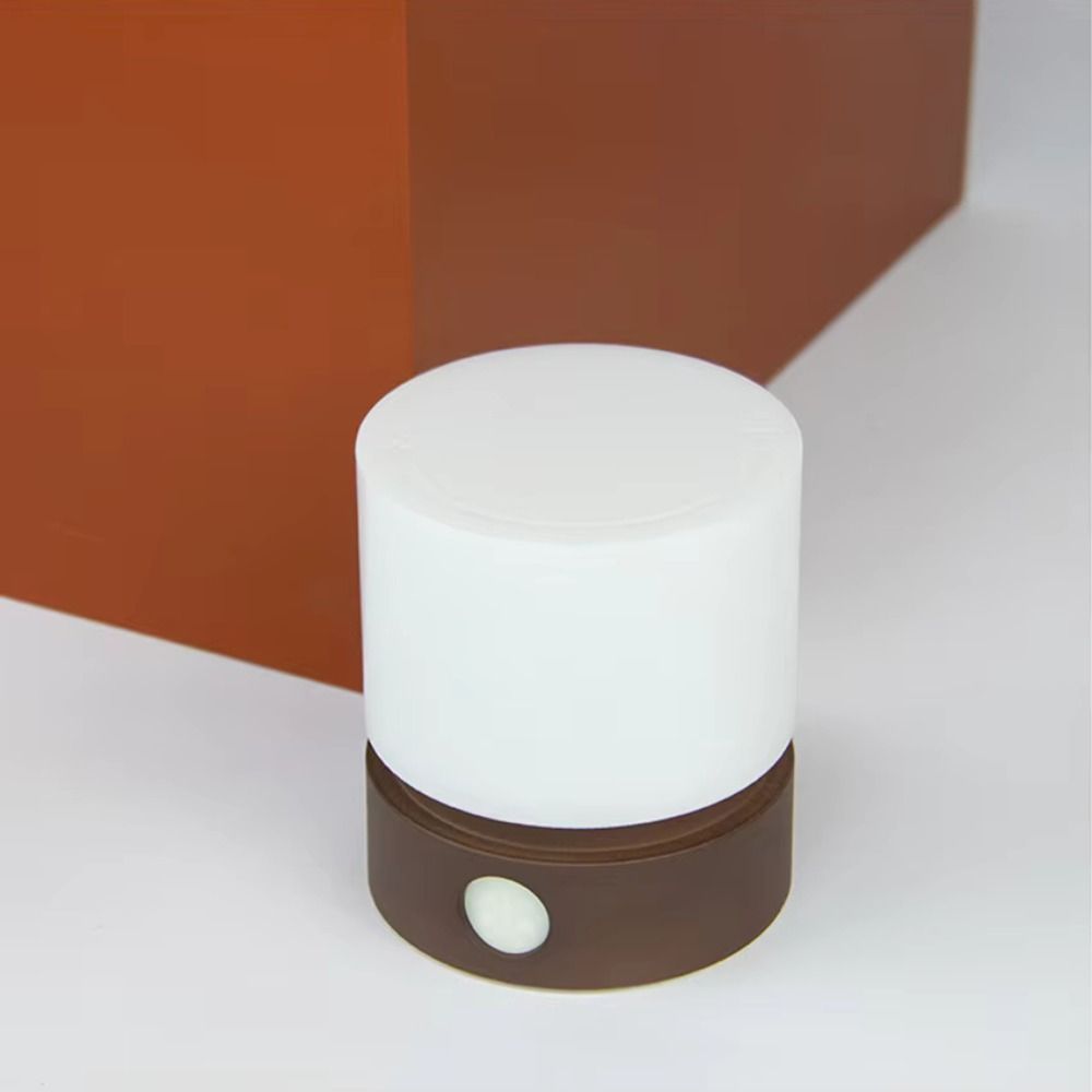 Warm White Light Timer Night Light Infinite Dimming Round Design LED Bedside Lamp Cylindrical Shape Small Size