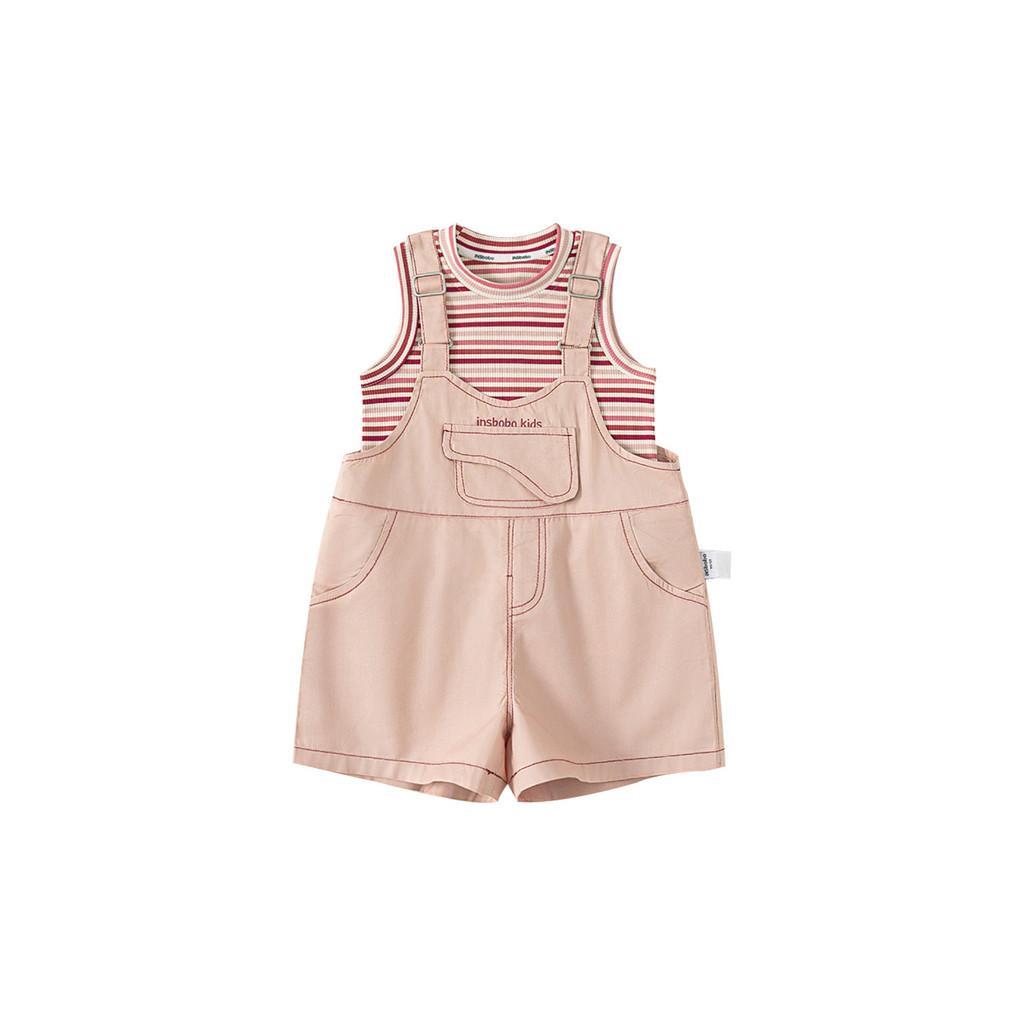 Girls Summer Kids Outfit With Striped Sleeveless Top And Shorts For Play And Casual Outings 140cm