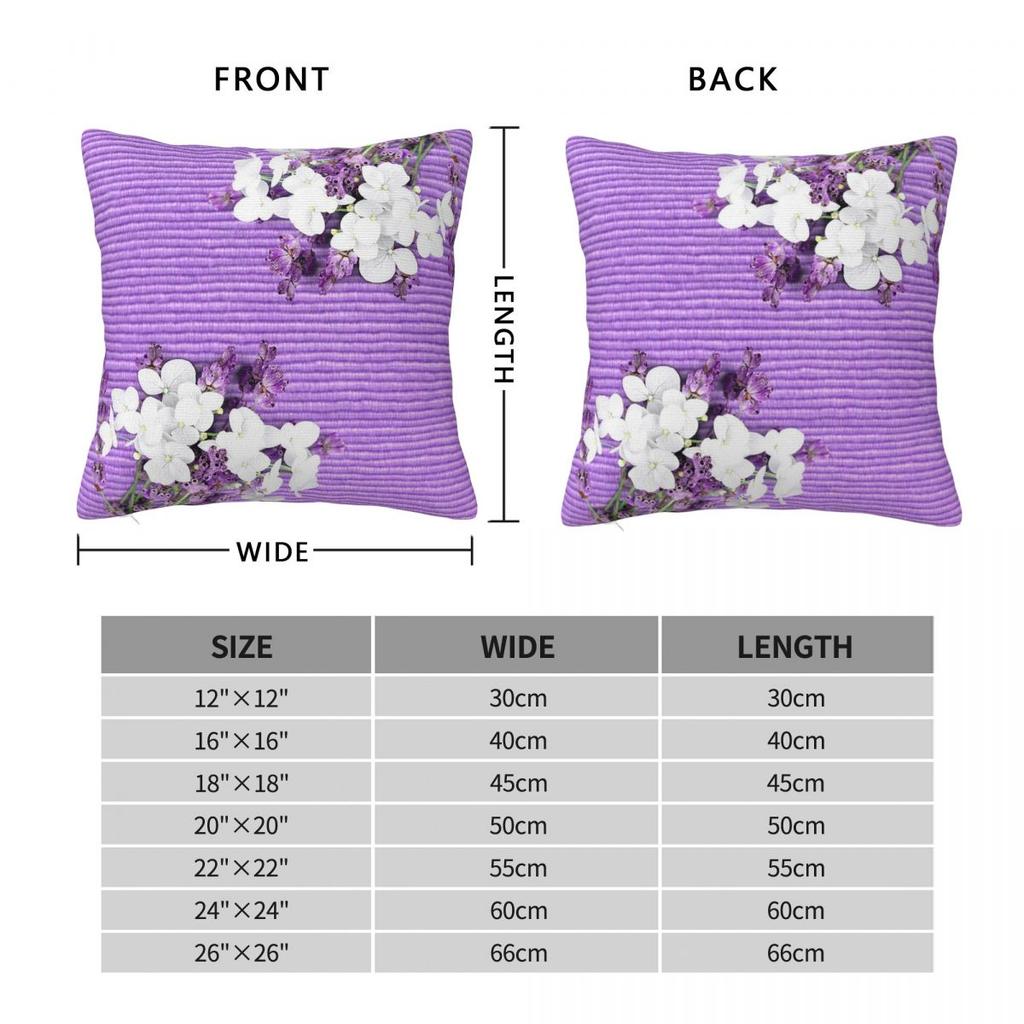 Flowers Of Violet Square Pillowcase Polyester Linen Velvet Creative Zip Decor Home Cushion Cover