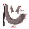 3Pcs Plush Ears and Tail Set Adjustable for Carnival Halloween Dress Women Girls