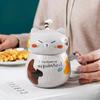 450ml Cute Tiger Dinosaur Ceramics Coffee Mug with Spoon Creative Hand Painted Drinkware Milk Tea Cups Novelty Gifts