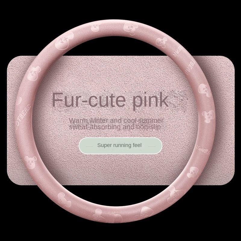 Steering Wheel Cover Ultra-Thin Winter Plush , Non-Slip Car Handle Cover, Four Seasons Universal A