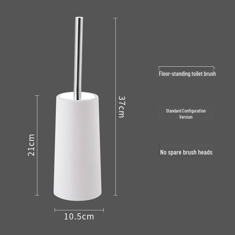

Stainless Steel Long-Handle Toilet Brush with Holder - Soft Bristle for Bathroom Cleaning