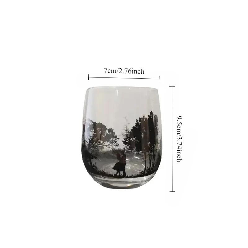 European American Creative Silhouette Glass Wine Glasses Iceberg Glasses Snow Mountain Glass Christmas Whisky Glasses Wine Glass 1pcs