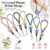 Sparkling Finish Phone Wrist Strap Pearl Bowknot Phone Lanyard Phone Wrist Chain  Women Girls