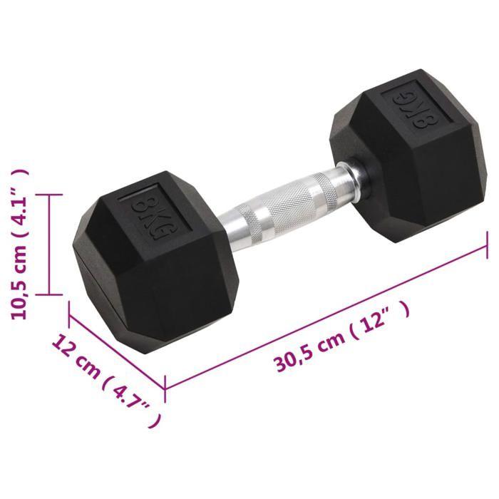 VidaXL Dumbbells 2 Pcs 16 Kg Total Cast Iron, Dumbbell Set, Hex Dumbbell, Weight Plate, Weight Bar 93603