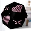 1pc Heart Print Automatic Folding Umbrella - Portable Collapsible Design, 8-Rib Iron Frame, Durable Fabric Yy251125021