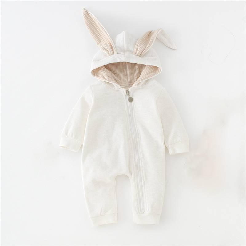 Baby Romper Jumpsuit Cotton Long Sleeve Hooded Rabbit Onesie Autumn Outwear