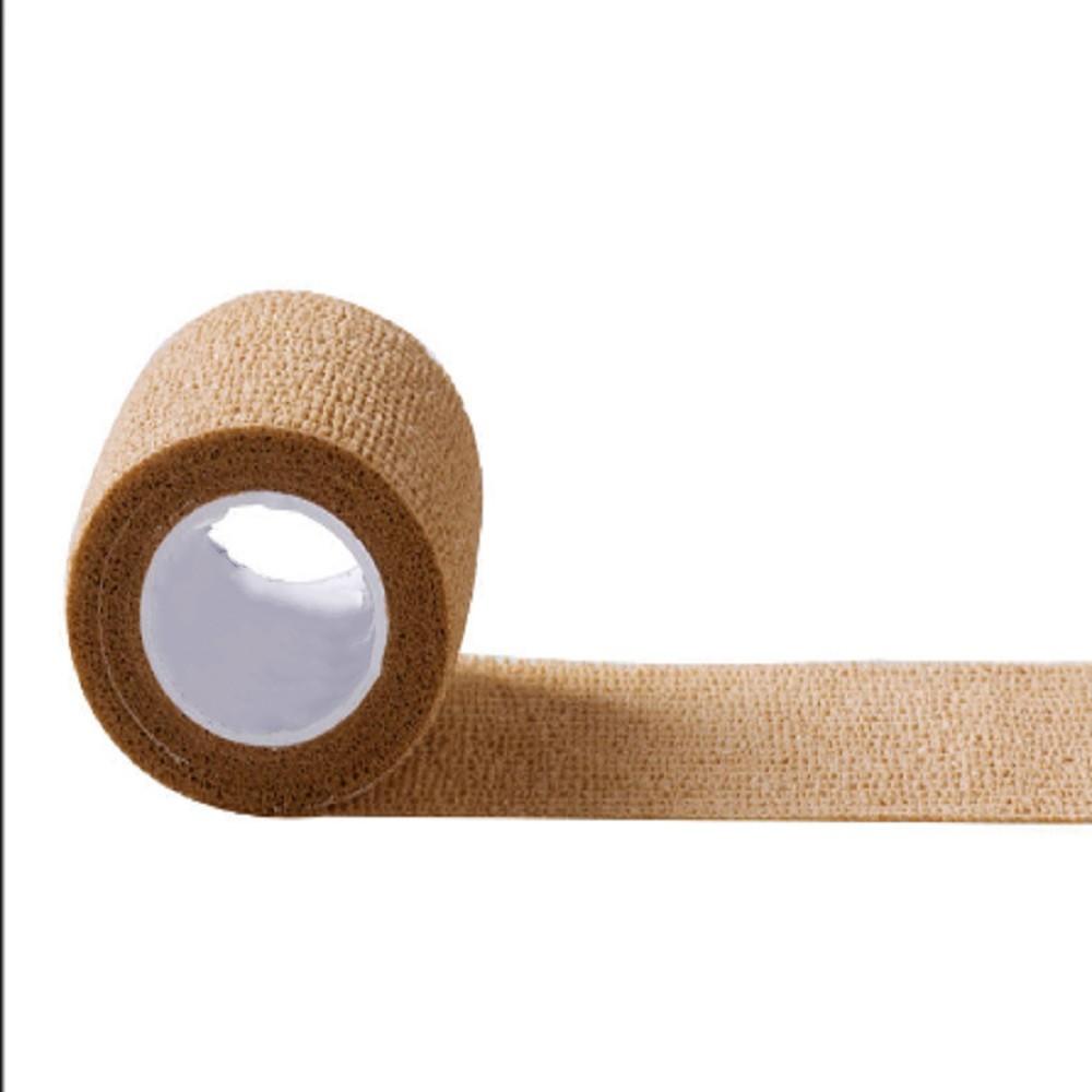 10 Rolls Self-Adhesive Bandage Gauze Elastic Adherent Tape Wrap 2.5cm X 4.5m Tan
