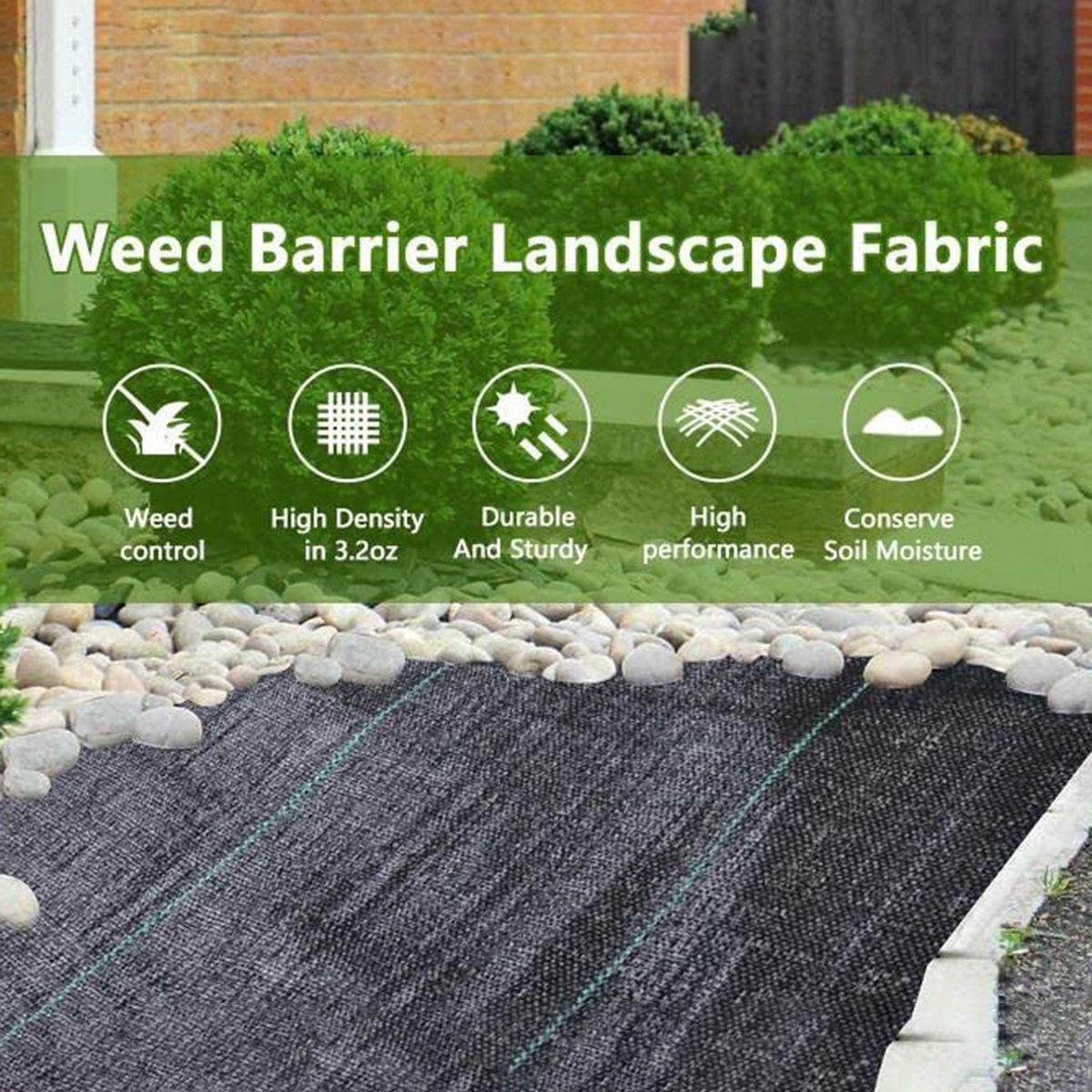 T02C!3.5Ft X 50Ft Garden Weed Barrier Landscape Fabric Heavy Duty Weed Block Gardening Mat,Weed Control Garden Cloth