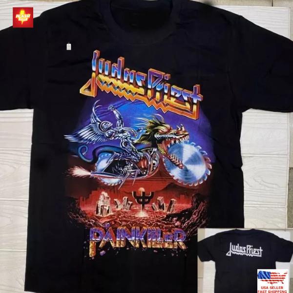 

1990 Judas Priest Painkiller Shirt Heavy Metal Band Double Sides Unisex S-5Xl Unisex T-Shirt XXXL