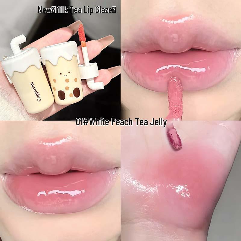 CAPPVINI Luciu de Buze Lucios cu Ceai cu Lapte Perlat - Ruj Drăguț, Accesibil pentru Petreceri Studențești