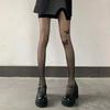 New Spring and Summer Ultra-thin White Stockings Jk Jacquard Love Stockings Meat-through Lace Sexy Pantyhose Black Silk