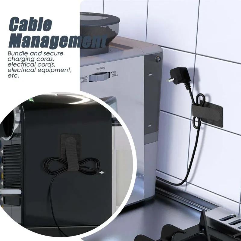 Reusable Cable Ties Velcro Ties Self-Adhesive Power Cord Cable Holder Adjustable Cord Storage Desktop Organiser Manager