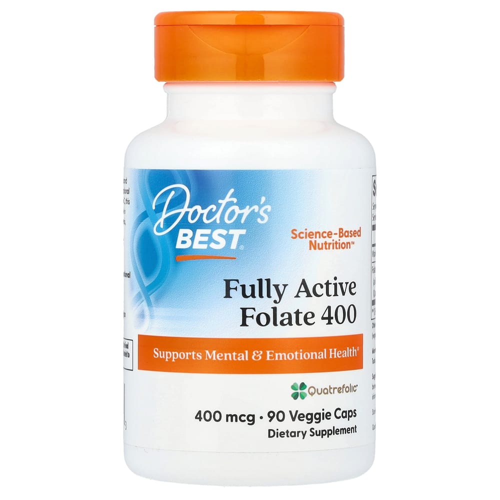 iHerb Doctor's Best Fully Active Folate 400 with Quatrefolic, 400mcg, 90 Veggie Capsules