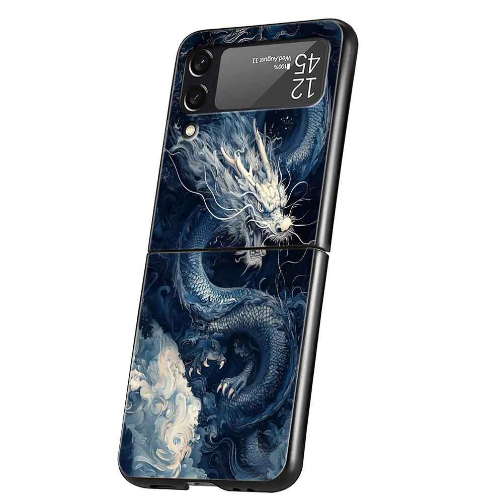 Drachen Handyhülle Für Samsung Galaxy Z Flip 3 4 5 6 7 Hart Schwarz Faltbar PC Für Samsung Z Flip3 Flip4 Flip5 Hülle