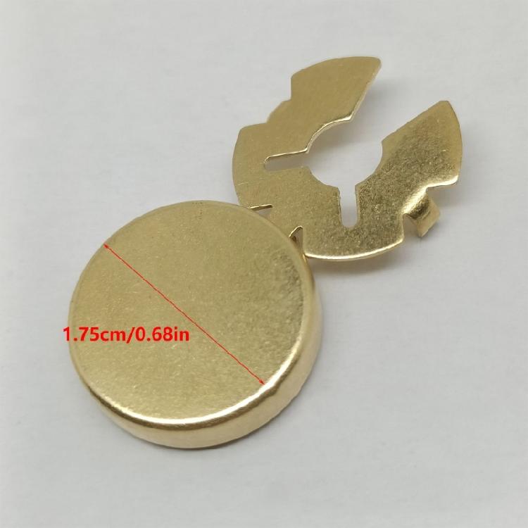 Round Button Covers for Cufflinks Decorative Buttons Clips Detachable Shirt Button Clips for Crafts Sewing DIY Decors