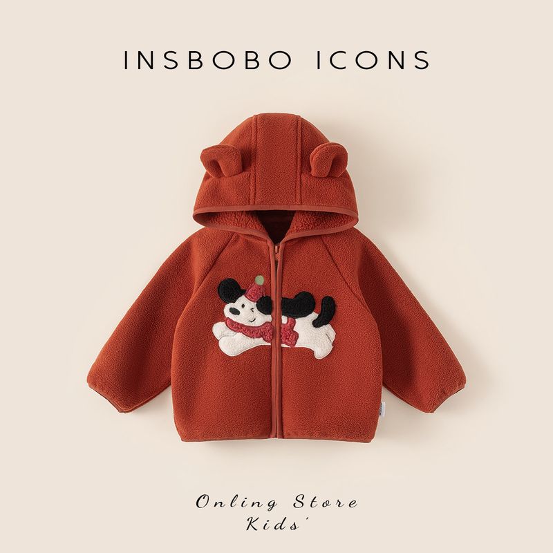 Insbobo Girls  Jacket 2025 Winter New Thickened Children s Winter Clothing Boys  Trendy Stylish Children s Clothing Top Orange 80