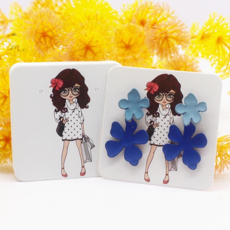 100pcs New Color Printed Earring Card 5x5cm Handmade Jewelry Packaging Card