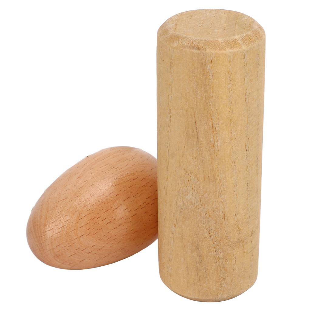 2KS Dřevěné vajíčko chrastítko Přírodní Bezpečné Hudební Ruční Perkusní Nástrojová Sada pro Děti