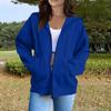 Women's Fashion Casual Long Sleeve Solid Color Hooded Sweatshirt Tops