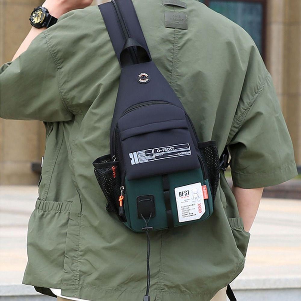

Adjustable Strap Men Chest Bag Multifunctional Men Crossbody Bag Portable Sling Backpack Women помаранчевий