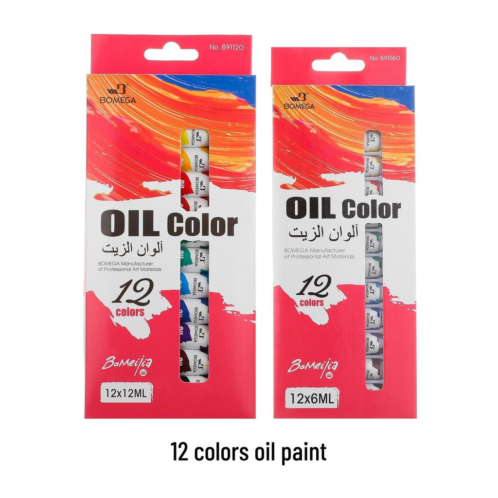12-Color Acrylic Oil & Gouache Watercolor Pigments Set, 6/12ml - Ideal for Painting Textiles