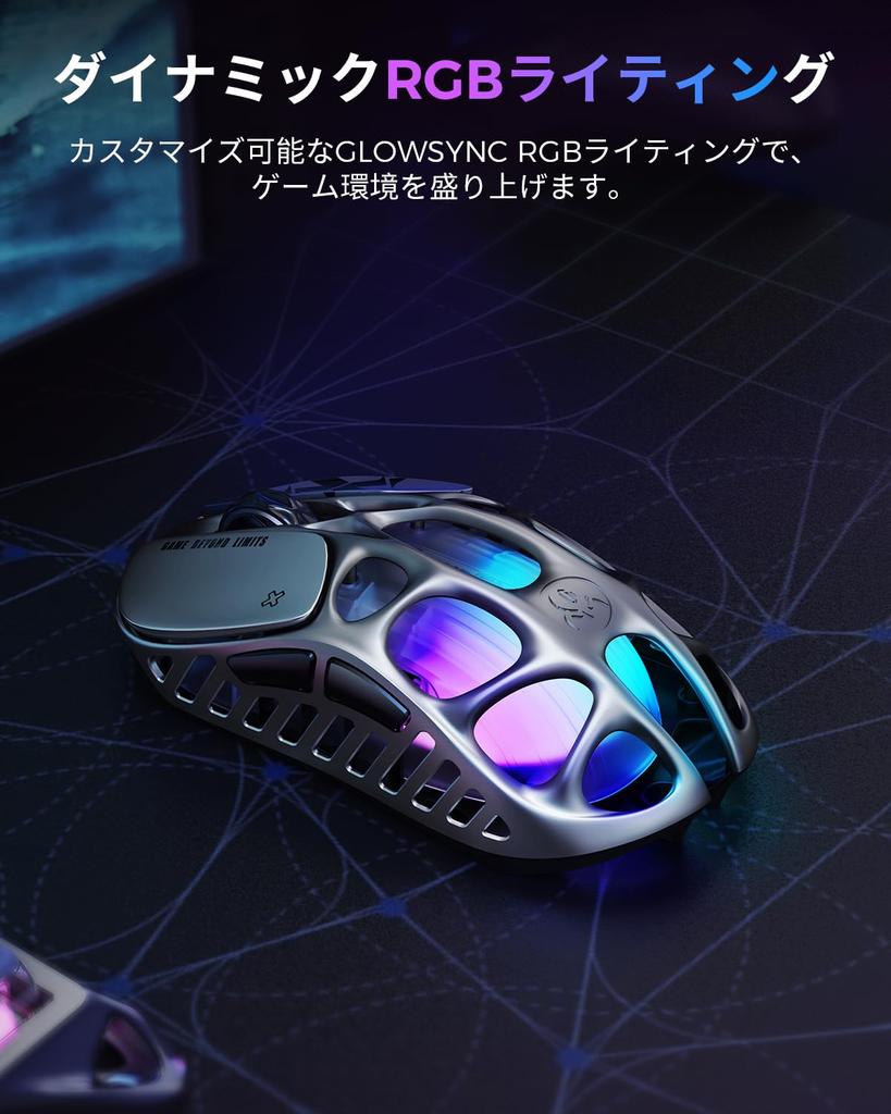 GravaStar Mercury X Pro Wireless Gaming Mouse, 8000Hz Dongle Included, Ultra-Lightweight At 49g, 8K Polling Rate, PAW3950 Sensor, 32000 DPI