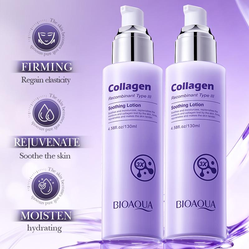 Recombinant Type III Collagen Lotion 130ml Moisturizing and Soothing Facial Water Milk Skin Care Products