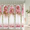 3D European Rural Flower Landscape Printing Bathroom Waterproof Shower Curtain Polyester Bath Curtain Home Decoration Curtain