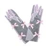 Delicate Sheer Gloves for Infants Feature Sweet Style Bowknot Detailing Stage Performances Essential Mittens