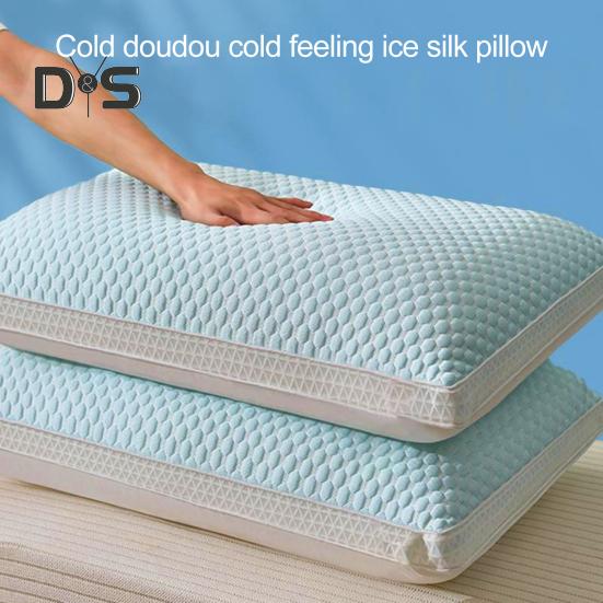 Summer Cool Pillow Washable 3D Texture Pillow with Mesh Border Breathable Cooling Pillow for Deep Sleep Home Bedroom Dormitory