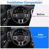 For Dodge Ram 1500 2500 2011-2018 Abs Carbon Fiber Style Inner Sticker Car Interior Steering Wheel Cover Trim Frame Decotation