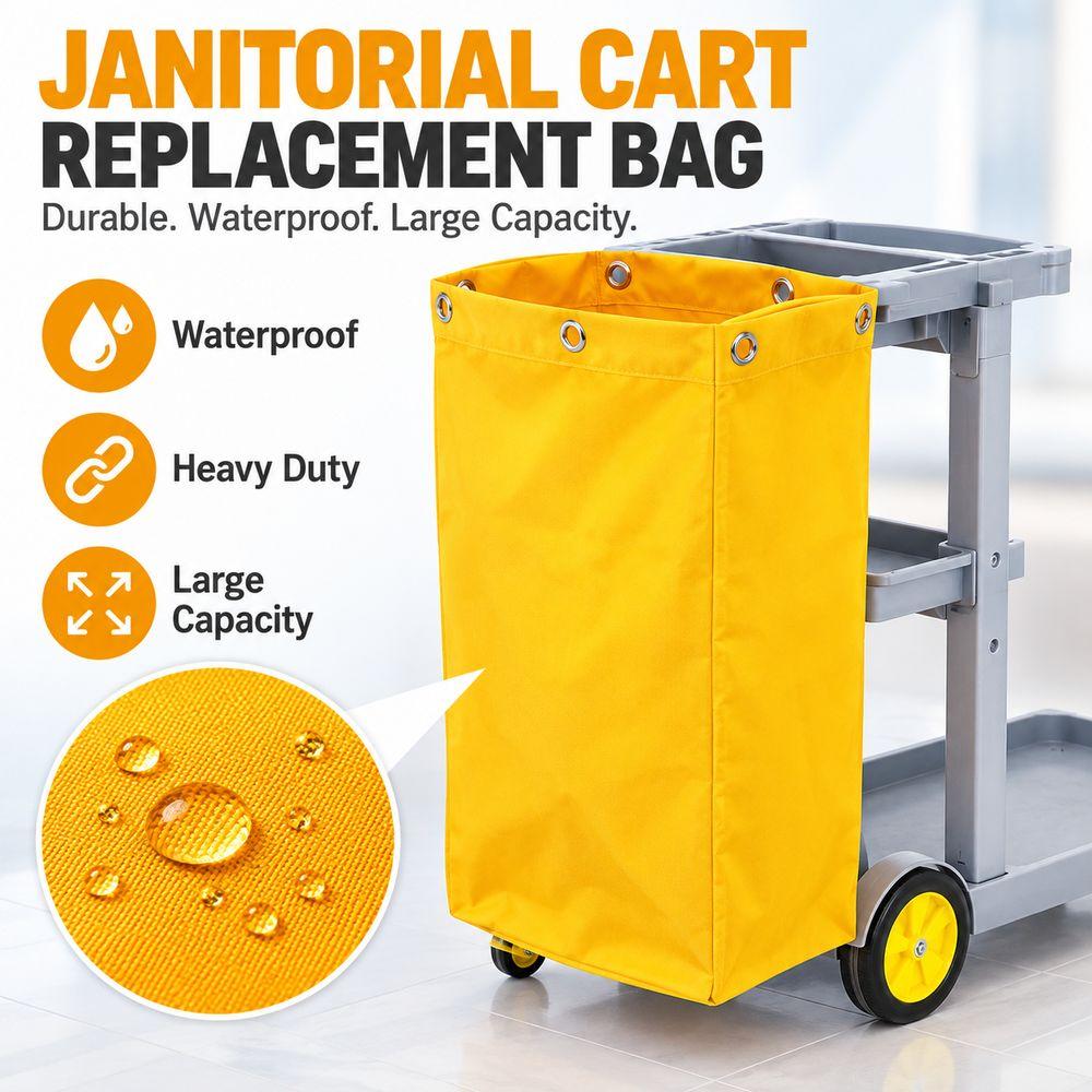 Waterproof Janitorial Cart Bag Cleaning Cart Trash Bag  for Hotel Motel and Cleaning Service Carts