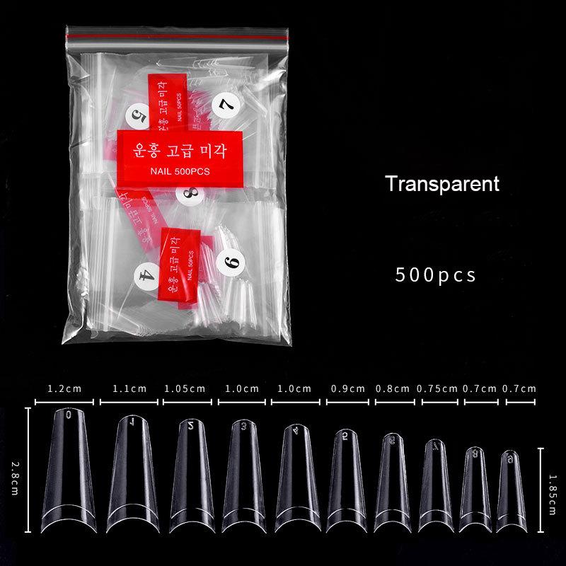 

500 шт. Французские плоские накладные ногти Прозрачные Натуральные Акриловые Накладные Ногти Полупокрытие Маникюр Искусство Инструменты для Наращивания прозрачный