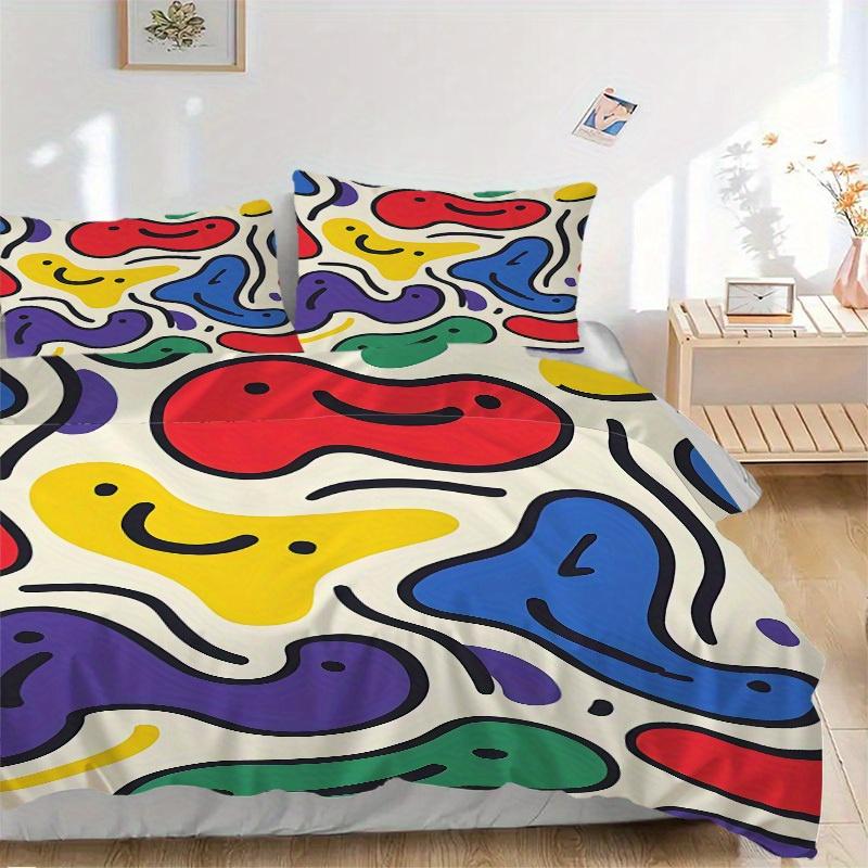

3pcs Colorful Patterns Bedding Set, Ideal for Home Use, Suitable for Bedroom Decor (1*Duvet Cover + 1/2*Pillowcases, No Core) yy250821225 135x200cm