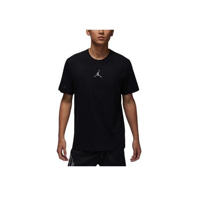 Sportowa koszulka męska z krótkim rękawem Dri-FIT z logo, szybkoschnąca, z okrągłym dekoltem, czarno-biała HJ2398010