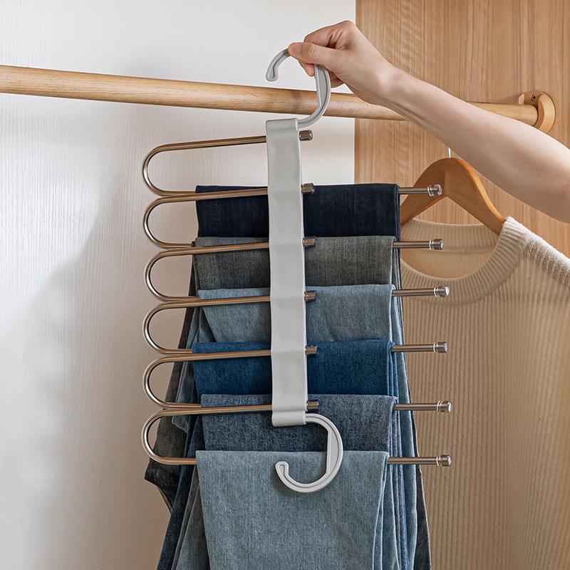 Multifunktionaler Faltbarer Hosenständer: Mehrschichtiger Kleiderschrank-Aufbewahrungshänger mit Spezialklammern