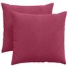 Sofa Cushions 2 Pieces Burgundy 45 X 45 Cm Cord Fabric