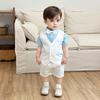 New Short Sleeve Shorts Vest Set Children's Clothing Boys Summer English Style Fashion Party Outfit