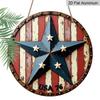 2D Flat, [Trebalena 2D FLAT] Metal Sign Aluminum "Rustic Americana Shield Wall Art - Vintage USA 76 Star Design, Perfect for Farmhouse Decor and