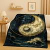 3D Yin Yang Chinese Tai Chi Eight Diagrams Natural Balance Art Flannel Blanket,Soft Plush Throw for Home Bedroom Bed Sofa Cover